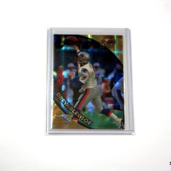 1997 Bowmans Best Preview DREW BLEDSOE Patriots Atomic Refractor SP #BBP15 - Picture 1 of 3